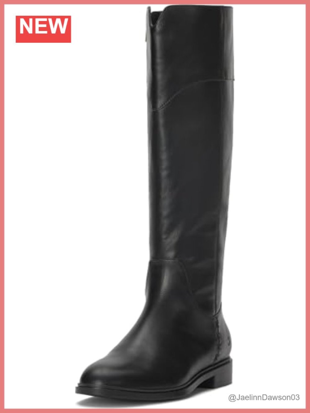Faux Leather Knee High Equestrian Zip Boots - Women's Haadya